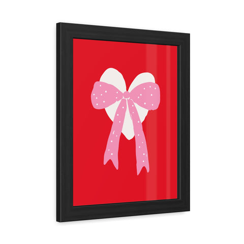 With a bow 2 - Heart Ribbon Framed Poster - Perfect for Valentine's Day Decor
