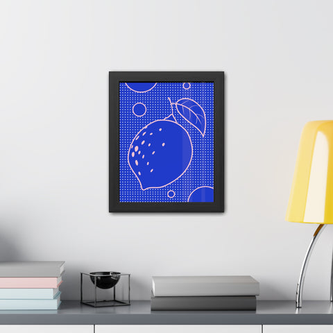 When life gives you lemons 5 - Blue Lemon Framed Poster - Modern Wall Art for Kitchen Decor