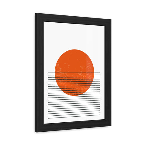 Ink Stamp 3 - Minimalist Sunset Framed Poster - Modern Home Decor Art