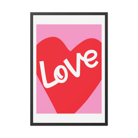 Lovin' - Love Heart Wall Art - Framed Poster, Romantic Decor for Home & Special Occasions
