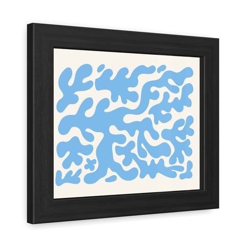 Mer 1 - Abstract Blue Coral Framed Poster - Modern Wall Art for Home Decor