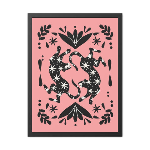 Mirror 1 - Whimsical Framed Poster - Starry Cat Design for Home Décor