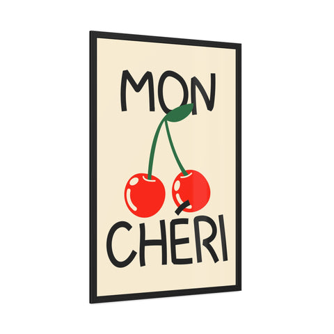 Mon Cheri Cherry Framed Poster - Fun Wall Art for Home Decor