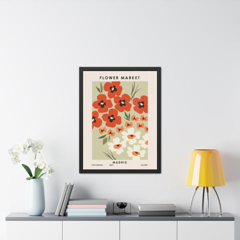 Flower Market - Madrid - Framed Floral Poster - Flower Market Madrid Art Print