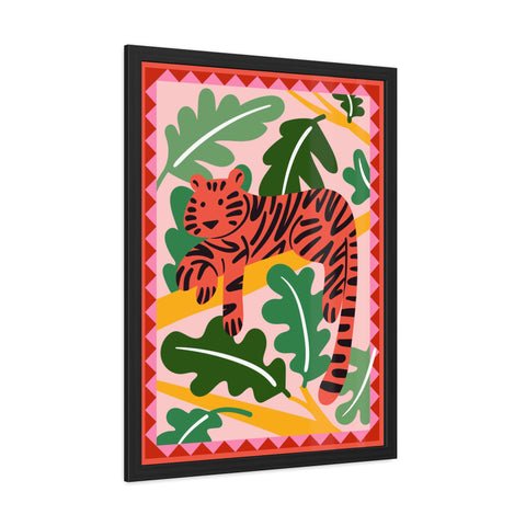Amazon 1 - Tropical Tiger Framed Poster - Colorful Wall Art for Jungle Lovers