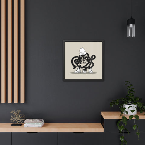 Basketballin' 1 - Trendy Urban Art Print - Modern Framed Poster with Playful Character