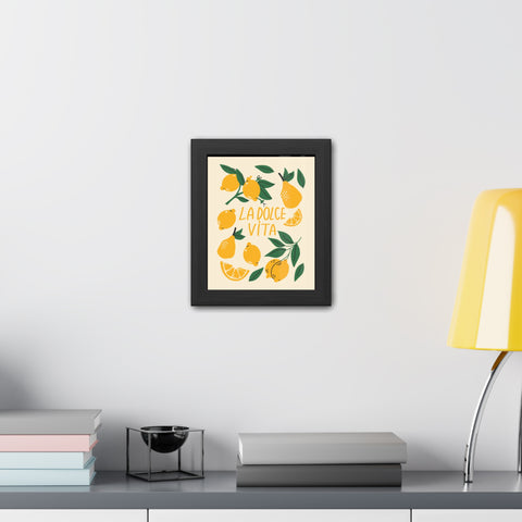 La Dolce Vita Lemon Framed Poster – Bright and Cheerful Wall Art for Home Decor