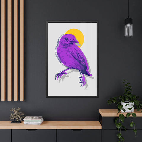 Wings 3 - Purple Bird Framed Poster - Modern Home Décor