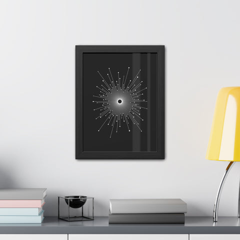 Universalis 3 - Modern Geometric Framed Poster - Minimalist Black and White Wall Art