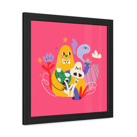 Fun Land 1 - Whimsical Framed Poster - Colorful Character Art for Cheerful Spaces