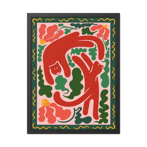 Amazon 4 - Whimsical Bear Framed Poster - Vibrant Animal Art for Nature Lovers