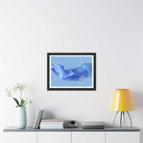 Foldable Study - Serene Blue Abstract Framed Poster - Modern Wall Art Decor for Calm Spaces