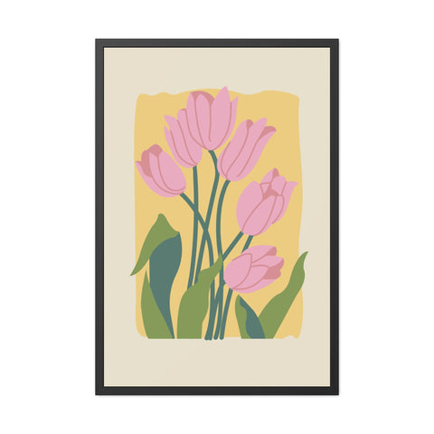 Flowers 3 - Blossoming Tulips Framed Poster - Modern Floral Wall Art