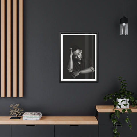 Male Portrait 2 - Modern Black Framed Poster - Stylish Wall Art for Home Decor