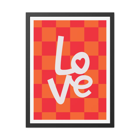 Lovin' 4 - Love Checkered Framed Poster - Perfect Wall Art for Home Decor & Gifts