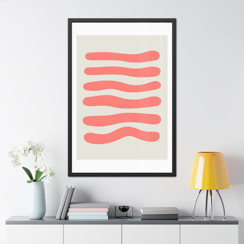 Stratica 6 - Modern Abstract Framed Poster - Wavy Lines Art for Home Decor