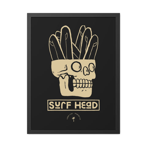 Surf Head Framed Poster - Edgy Wall Art for Surfers and Beach Lovers