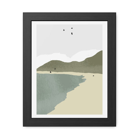 North 1 - Modern Coastal Framed Poster - Minimalist Beach Wall Art