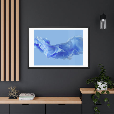 Foldable Study - Serene Blue Abstract Framed Poster - Modern Wall Art Decor for Calm Spaces