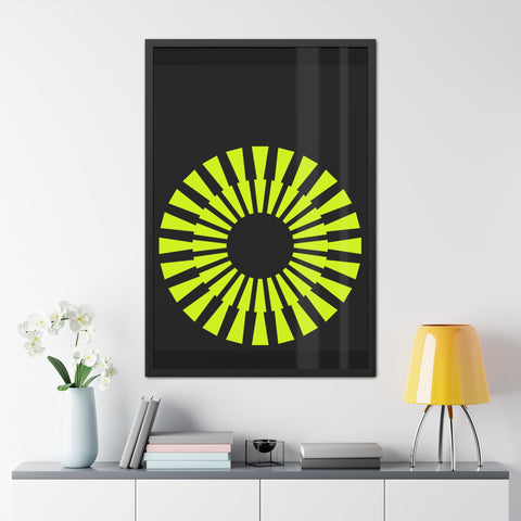 Modernica 2 - Modern Geometric Framed Poster - Bright Yellow Circle Art for Contemporary Spaces