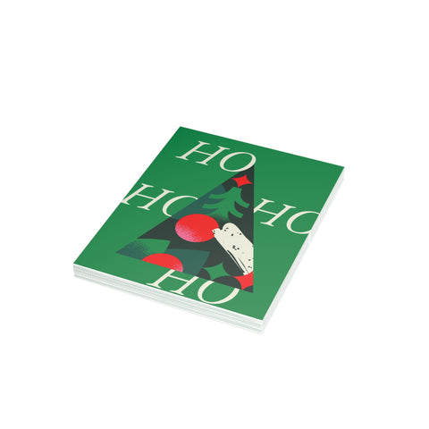 'HO HO HO HO' Christmas Tree Greeting Card — Christmas / Holiday Greeting Card - Illustrated, Funny, Snarky, Modern