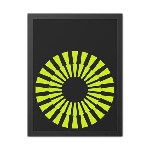 Modernica 2 - Modern Geometric Framed Poster - Bright Yellow Circle Art for Contemporary Spaces