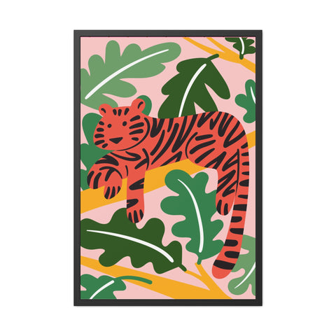 Amazon 1 - Tropical Tiger Framed Poster - Colorful Wall Art for Jungle Lovers