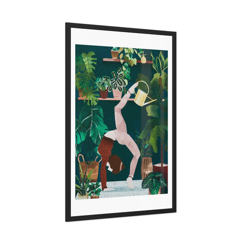 Botanical Yoga Framed Poster - Indoor Plant Decor for Peaceful Vibes