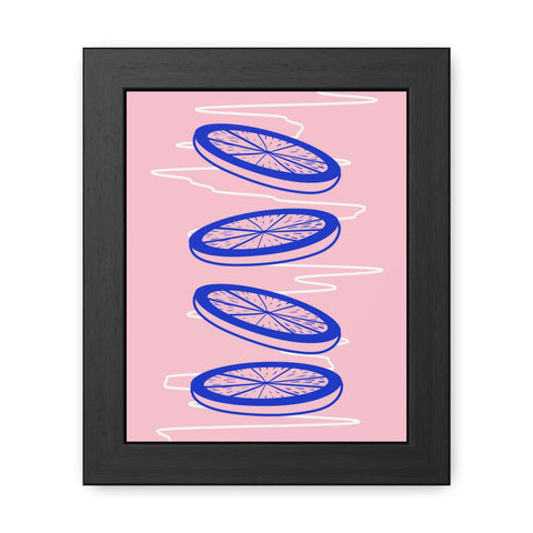 When life gives you lemons 6 - Trendy Framed Poster - Vibrant Blue Citrus Slices Art for Modern Home Decor