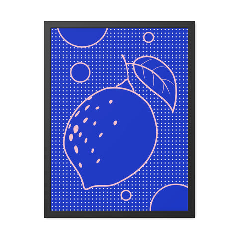 When life gives you lemons 5 - Blue Lemon Framed Poster - Modern Wall Art for Kitchen Decor
