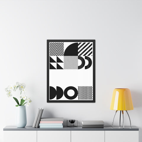 Modern Geometric Framed Posters - Minimalist Black & White Wall Art