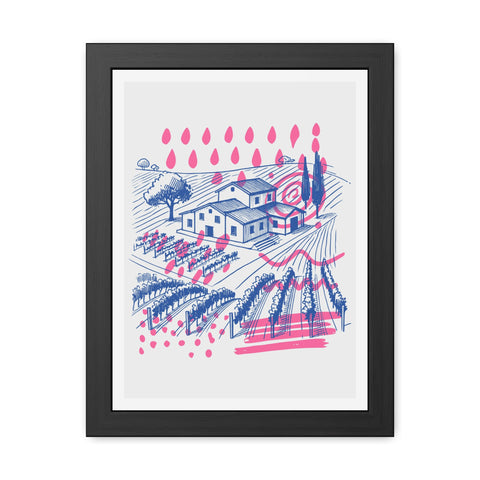 Wine Country 3 - Vibrant Vineyard Framed Poster - Modern Art Decor for Wine Lovers