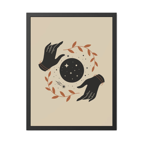 Witchcraft - Celestial Hands Framed Poster – Bohemian Wall Art for Home Decor