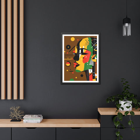 Africa 4 - Modern Framed Art Poster - Colorful Abstract Portrait