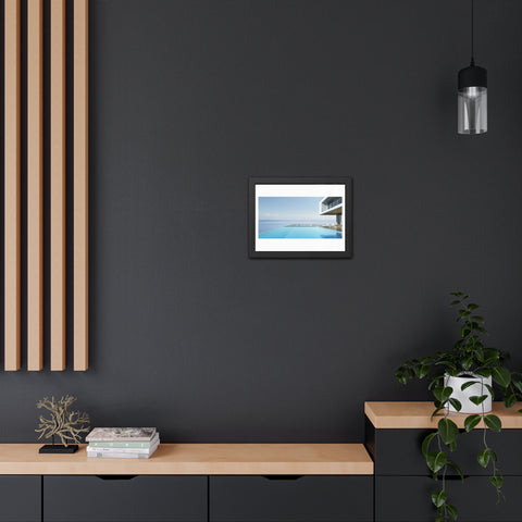 Infinity - Modern Minimalist Framed Poster - Serene Poolside View for Home Decor