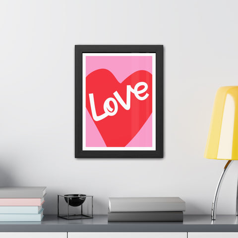 Lovin' - Love Heart Wall Art - Framed Poster, Romantic Decor for Home & Special Occasions
