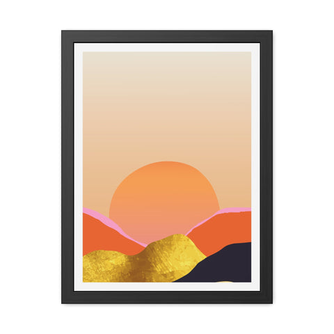 South 3 - Warm Sunset Framed Poster - Modern Home Décor for Nature Lovers