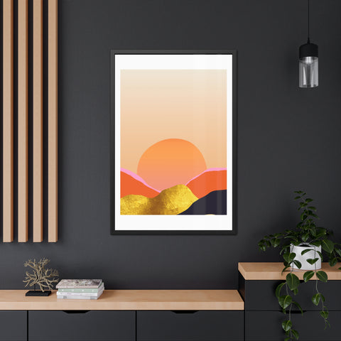 South 3 - Warm Sunset Framed Poster - Modern Home Décor for Nature Lovers