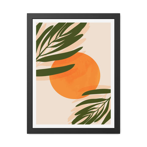 Agora 1 - Tropical Sunset Framed Poster - Modern Wall Art for Home Decor