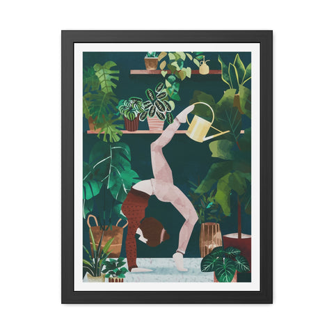 Botanical Yoga Framed Poster - Indoor Plant Decor for Peaceful Vibes