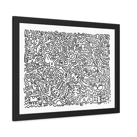 Chaos Theory - Abstract Line Art Framed Poster - Modern Wall Décor for Art Lovers