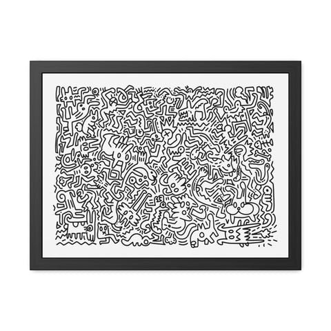 Chaos Theory - Abstract Line Art Framed Poster - Modern Wall Décor for Art Lovers