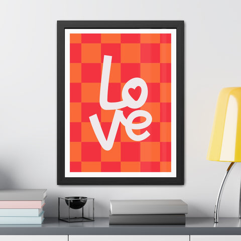 Lovin' 4 - Love Checkered Framed Poster - Perfect Wall Art for Home Decor & Gifts