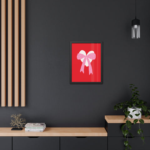 With a bow 2 - Heart Ribbon Framed Poster - Perfect for Valentine's Day Decor