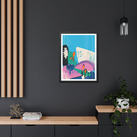 Ericsson 2 - Vibrant Framed Poster Art – Colorful Abstract Landscape