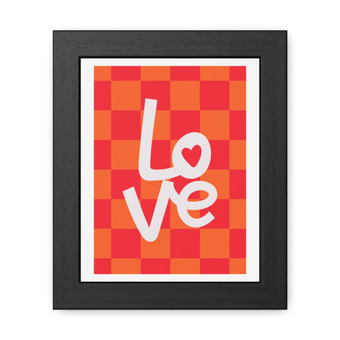 Lovin' 4 - Love Checkered Framed Poster - Perfect Wall Art for Home Decor & Gifts