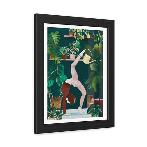 Botanical Yoga Framed Poster - Indoor Plant Decor for Peaceful Vibes