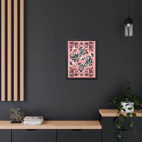 Mirror 4 - Playful Tiger Framed Poster Art for Animal Lovers - Vibrant Wall Decor