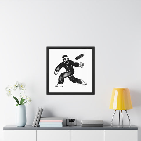Frisbee - Cool Sasquatch Framed Poster - Fun Wall Art for Outdoorsy Decor