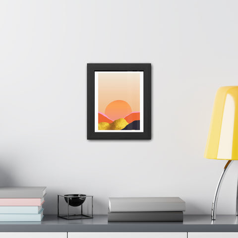 South 3 - Warm Sunset Framed Poster - Modern Home Décor for Nature Lovers